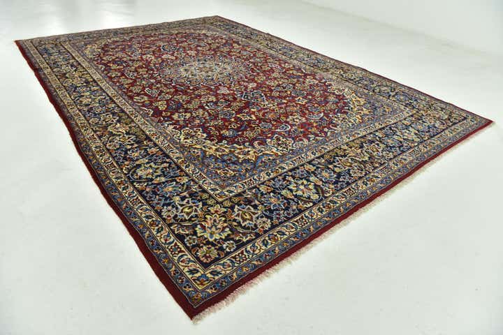 9' 8 x 14' 3 Hand Knotted Isfahan Persian Wool Rug