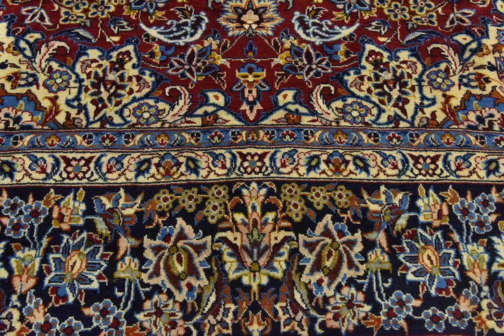 Detail image of 9' 8 x 14' 3 Hand Knotted Isfahan Persian Wool Rug