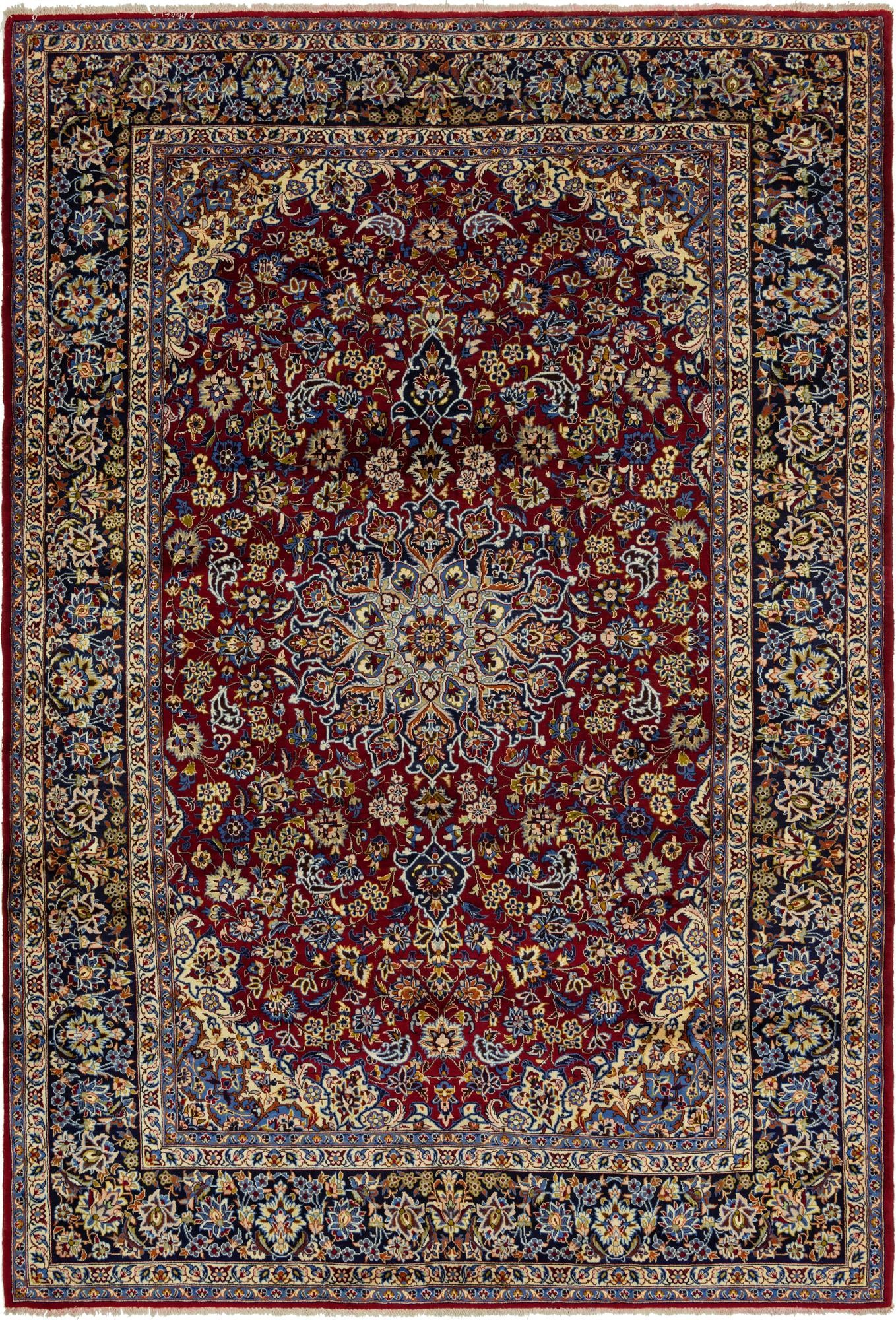 9' 8 x 14' 3 Hand Knotted Isfahan Persian Wool Rug