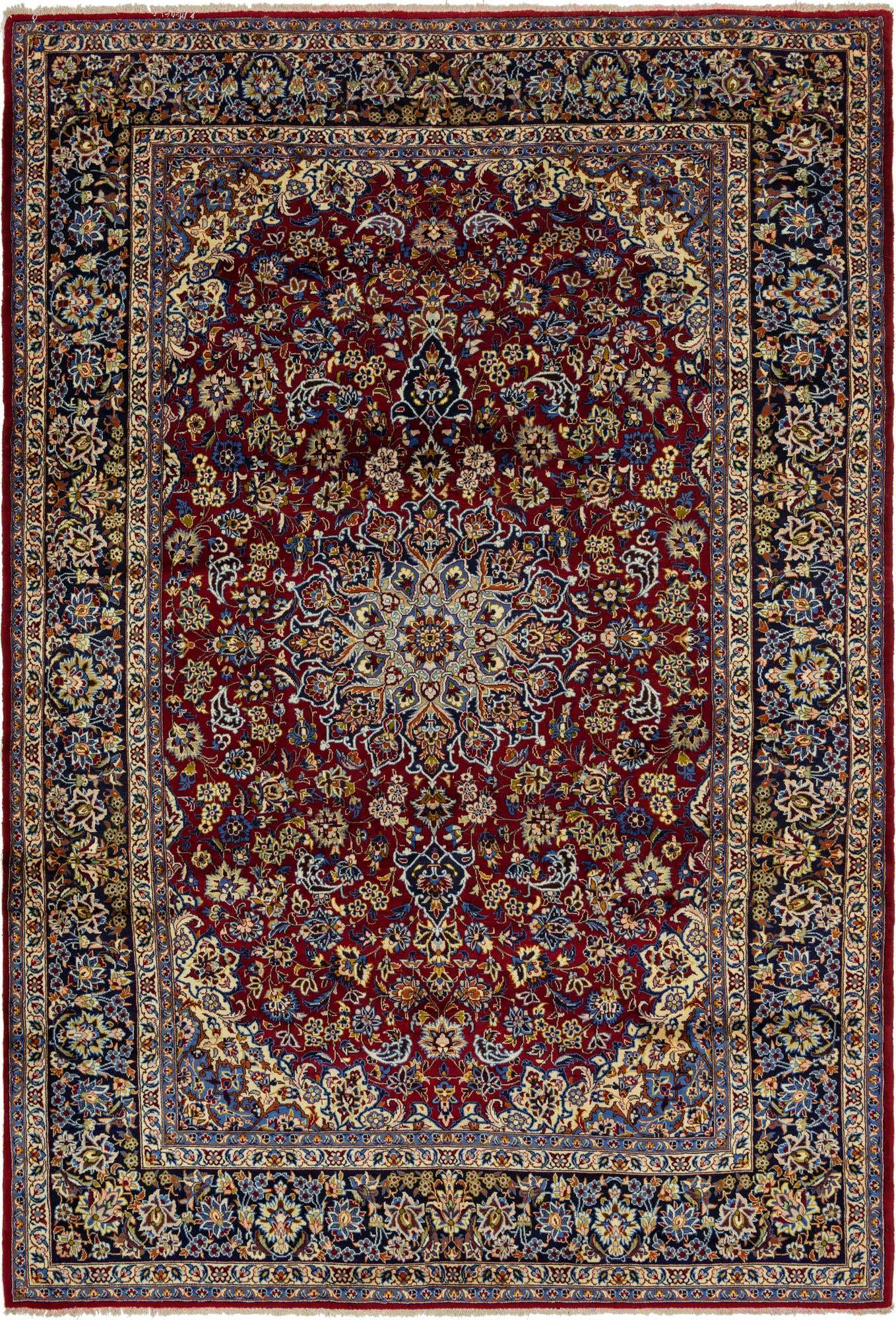 9' 8 x 14' 3 Hand Knotted Isfahan Persian Wool Rug