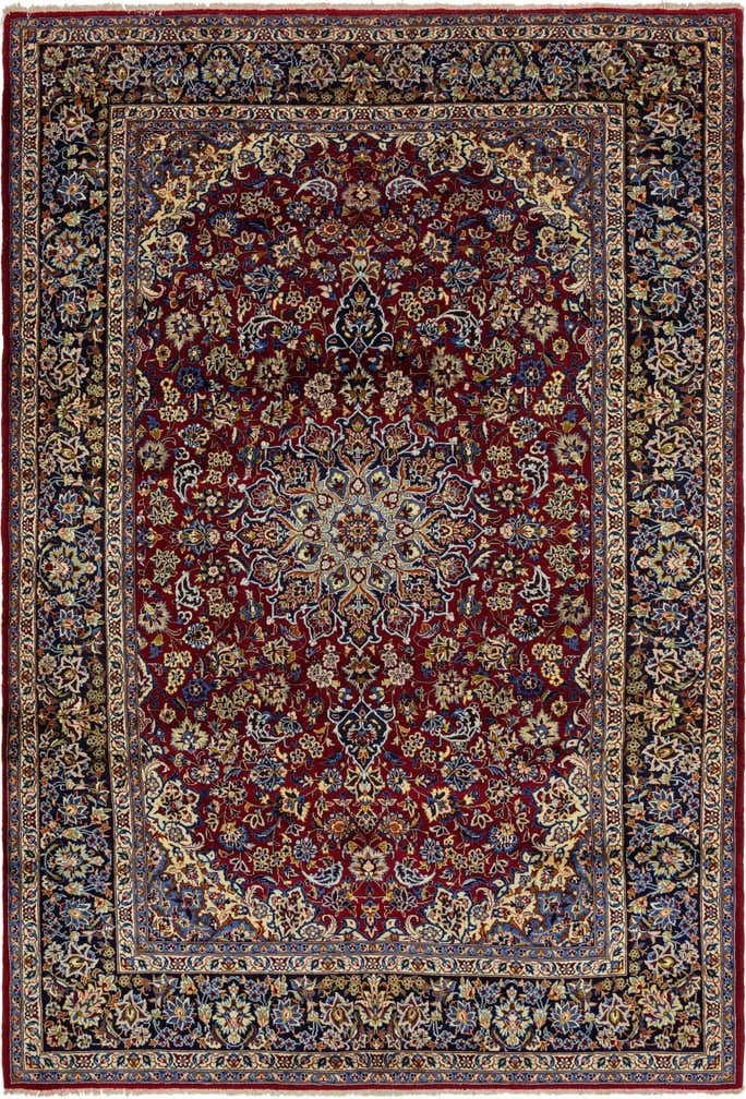 9' 8 x 14' 3 Hand Knotted Isfahan Persian Wool Rug