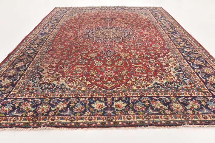 9' 9 x 13' Hand Knotted Isfahan Persian Wool Rug