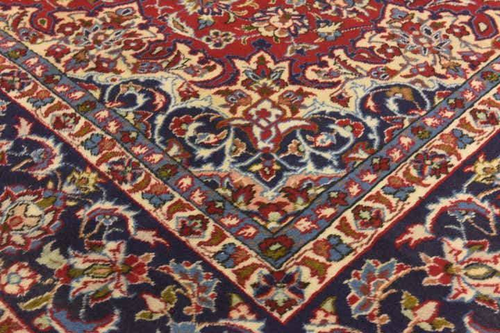 9' 9 x 13' Hand Knotted Isfahan Persian Wool Rug
