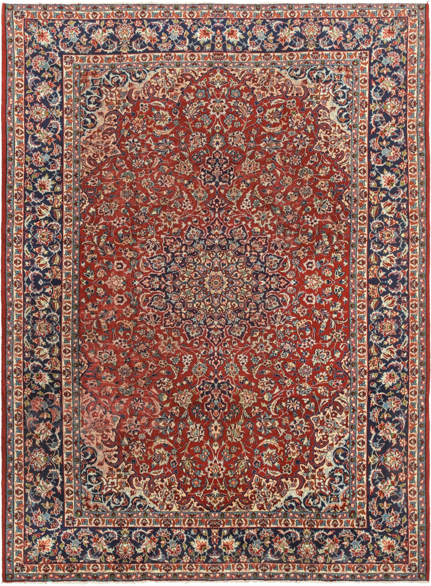 9' 9 x 13' Hand Knotted Isfahan Persian Wool Rug