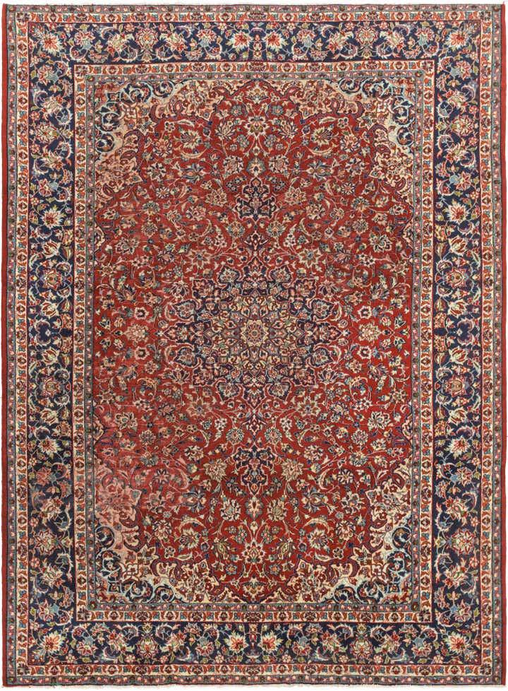 9' 9 x 13' Hand Knotted Isfahan Persian Wool Rug
