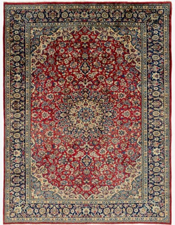 9' 9 x 13' Hand Knotted Isfahan Persian Wool Rug