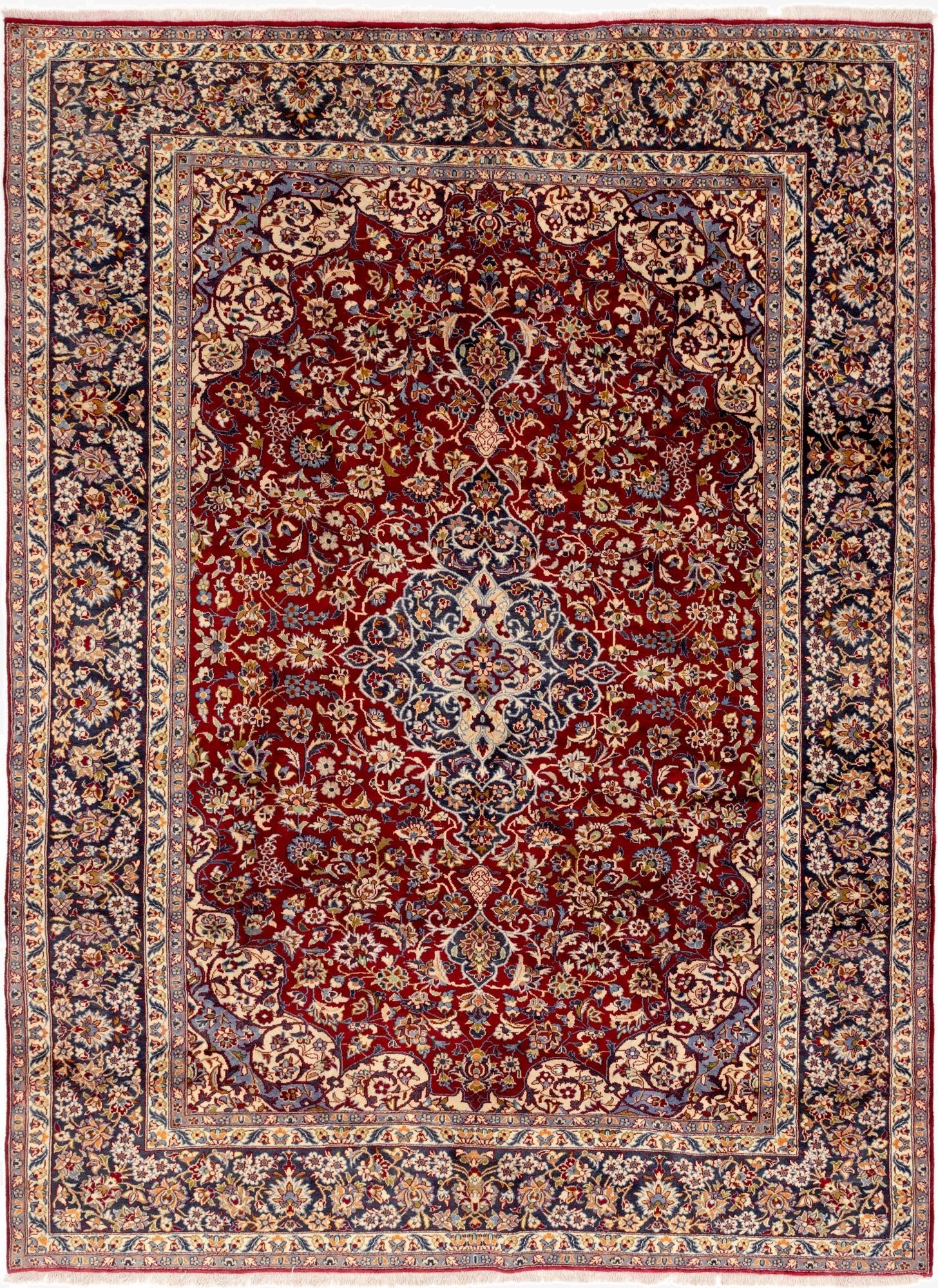 9' 6 x 12' 10  Hand Knotted Isfahan Persian Wool Rug