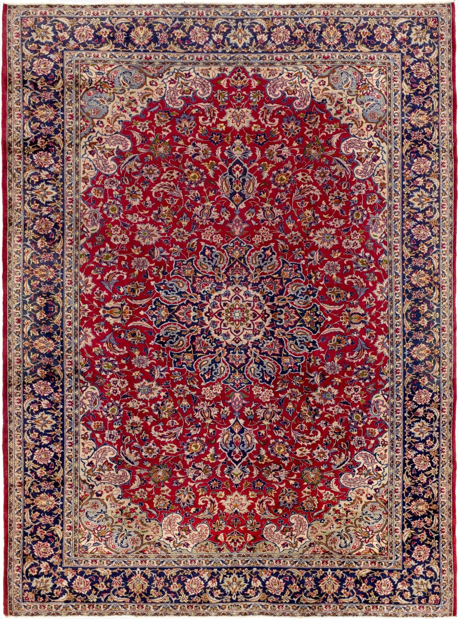 9' 7 x 12' 10  Hand Knotted Isfahan Persian Wool Rug