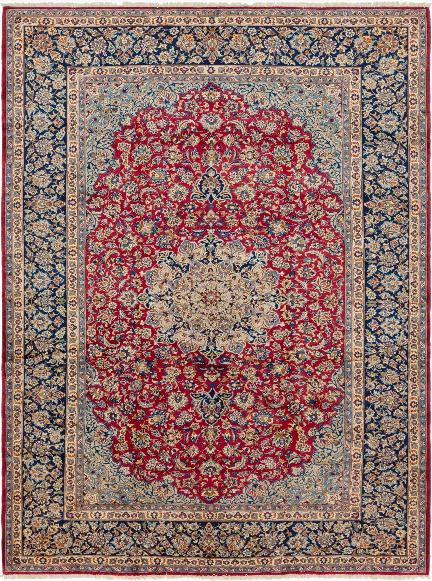 9' 8 x 12' 10  Hand Knotted Isfahan Persian Wool Rug
