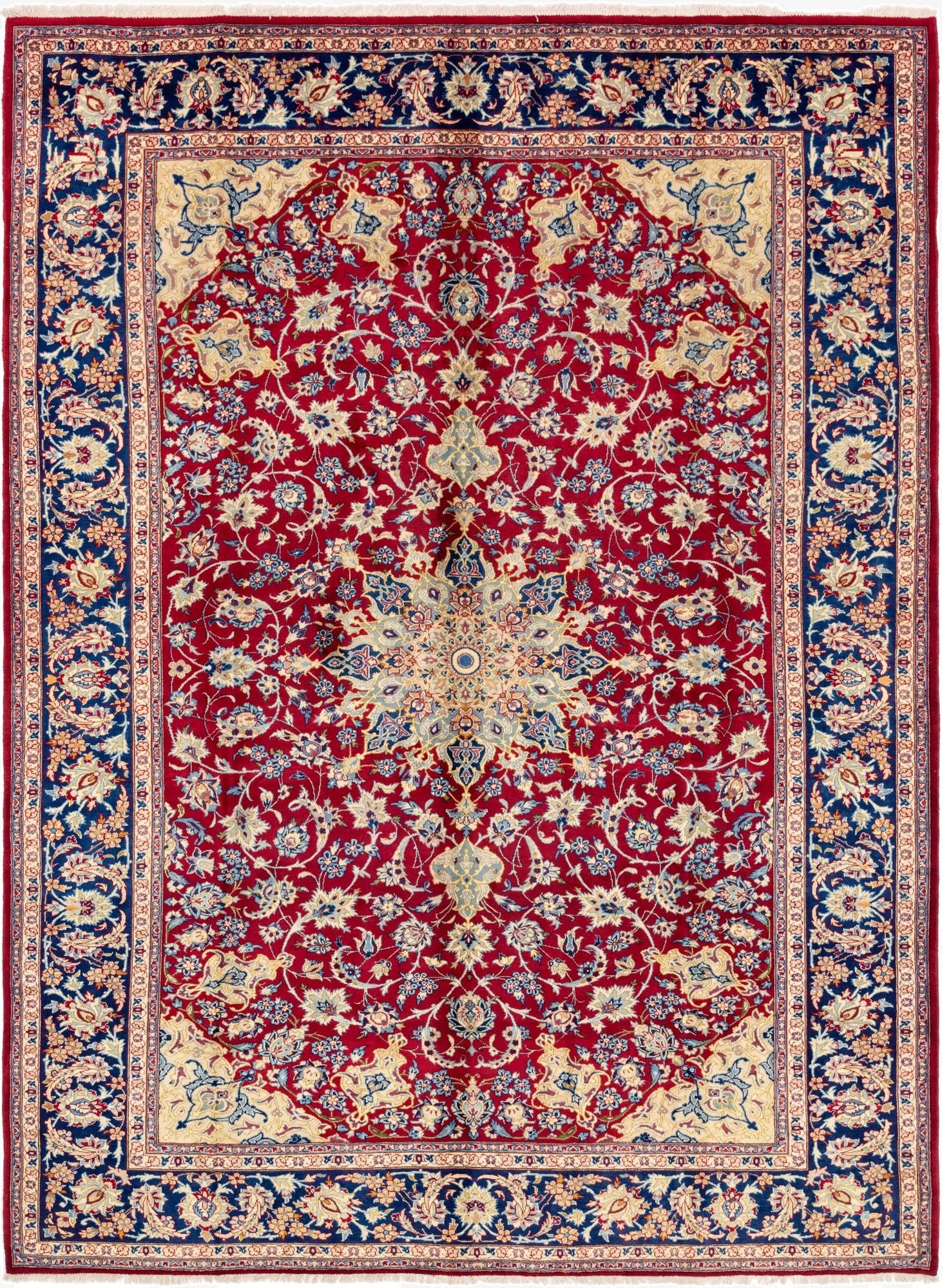 10' x 13' 7  Hand Knotted Isfahan Persian Wool Rug