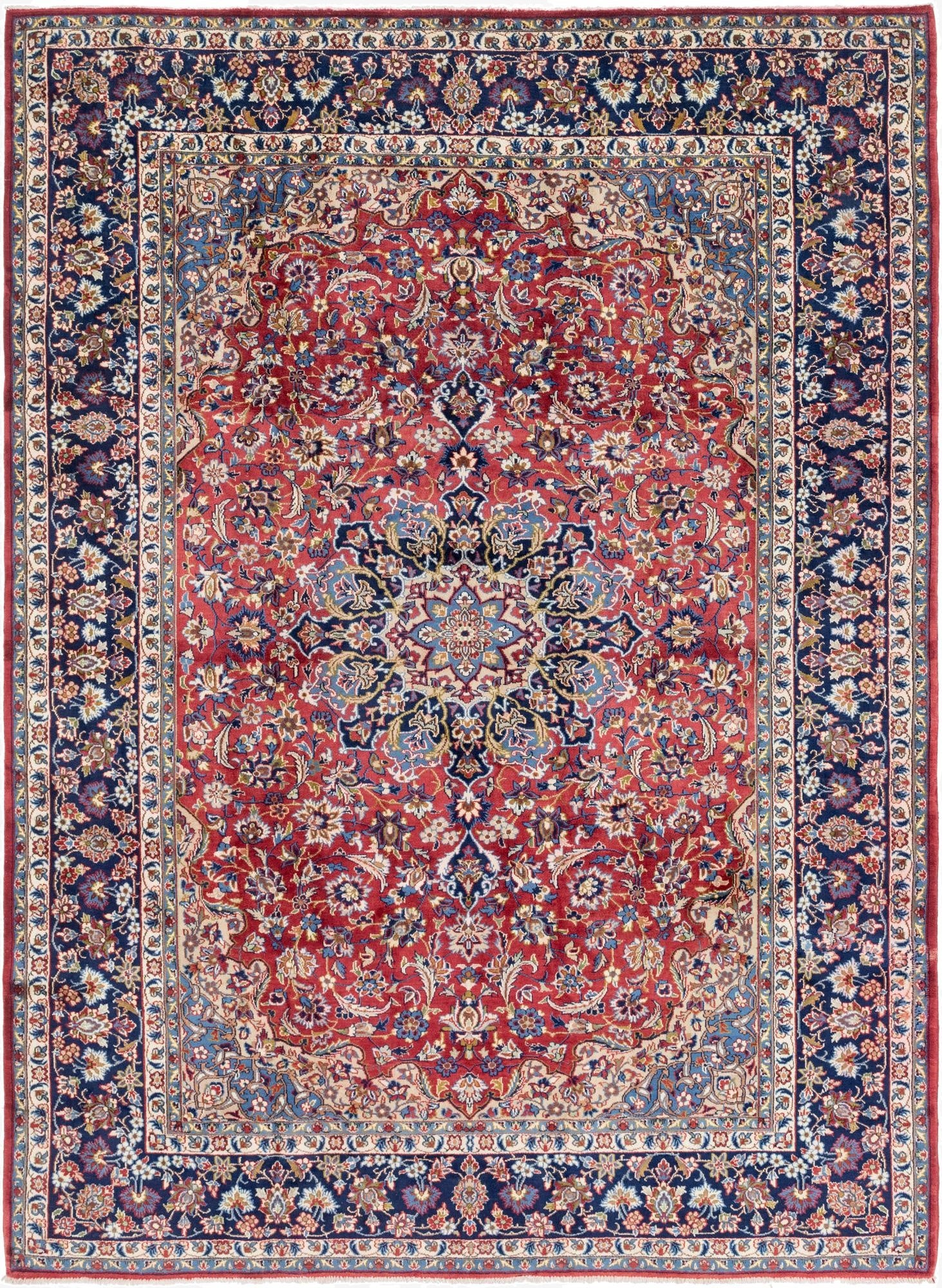 9' 8 x 13' 3  Hand Knotted Isfahan Persian Wool Rug
