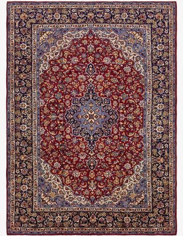 9' 8 x 13' 3 Hand Knotted Isfahan Persian Wool Rug