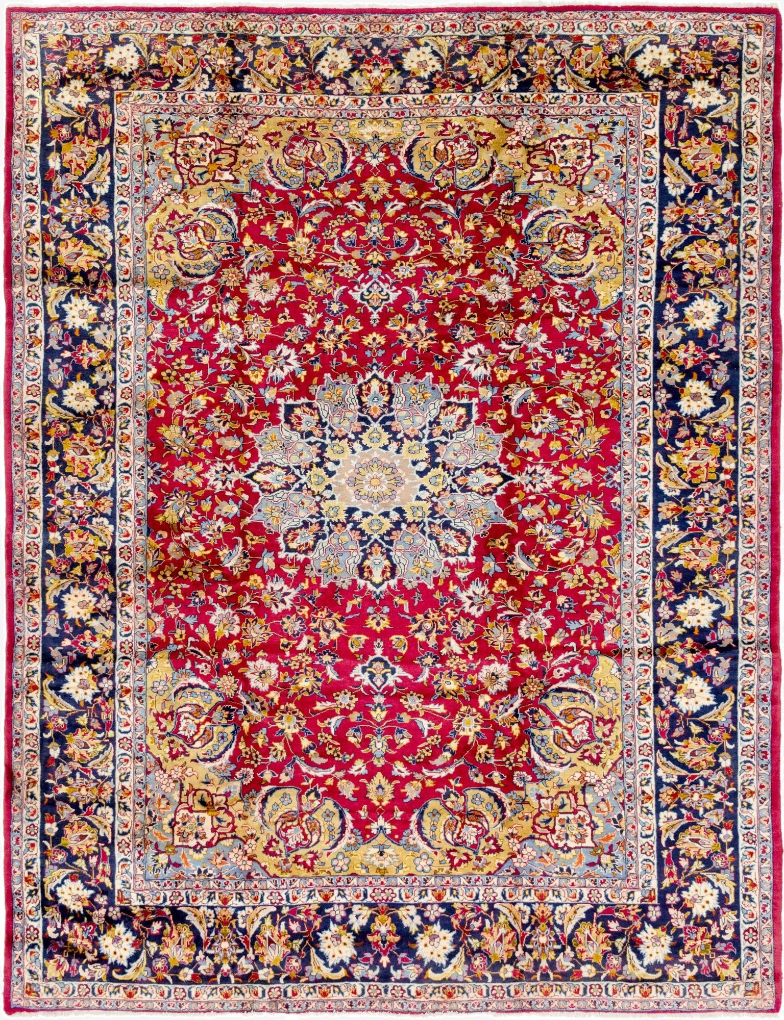 10' x 12' 8  Hand Knotted Isfahan Persian Wool Rug