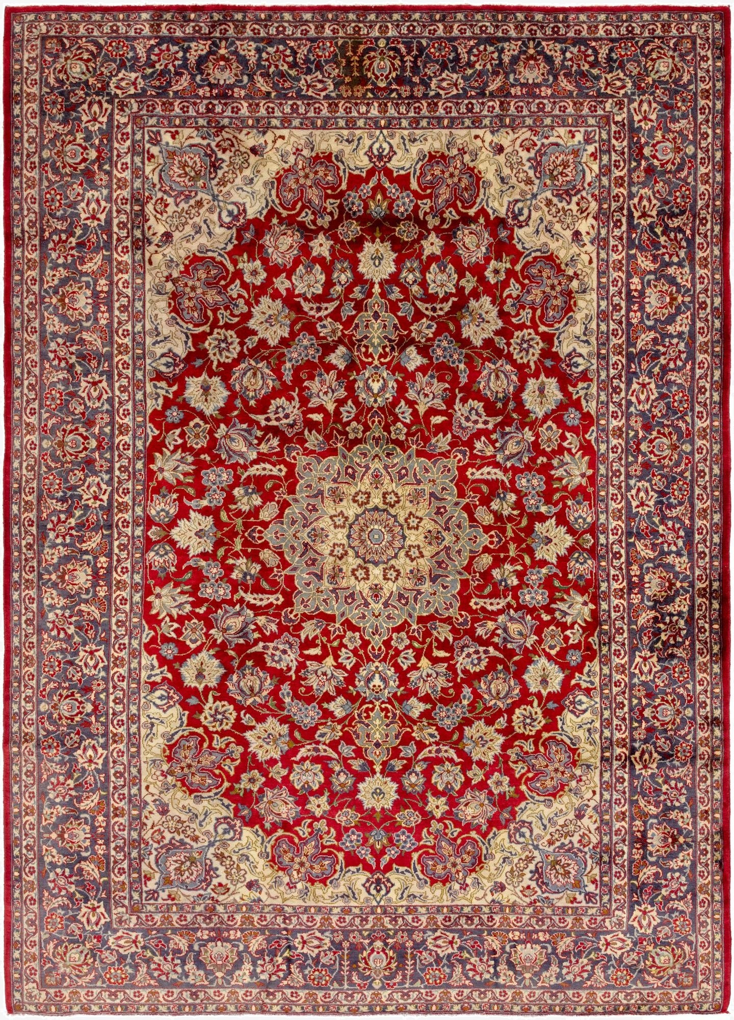 9' 5 x 13' 9  Hand Knotted Isfahan Persian Wool Rug