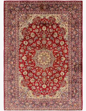 9' 5 x 13' 9 Hand Knotted Isfahan Persian Wool Rug