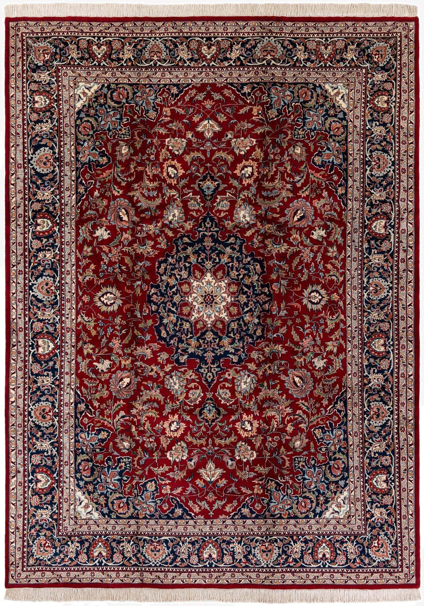 8' 9 x 12' 1  Hand Knotted Isfahan Wool Rug