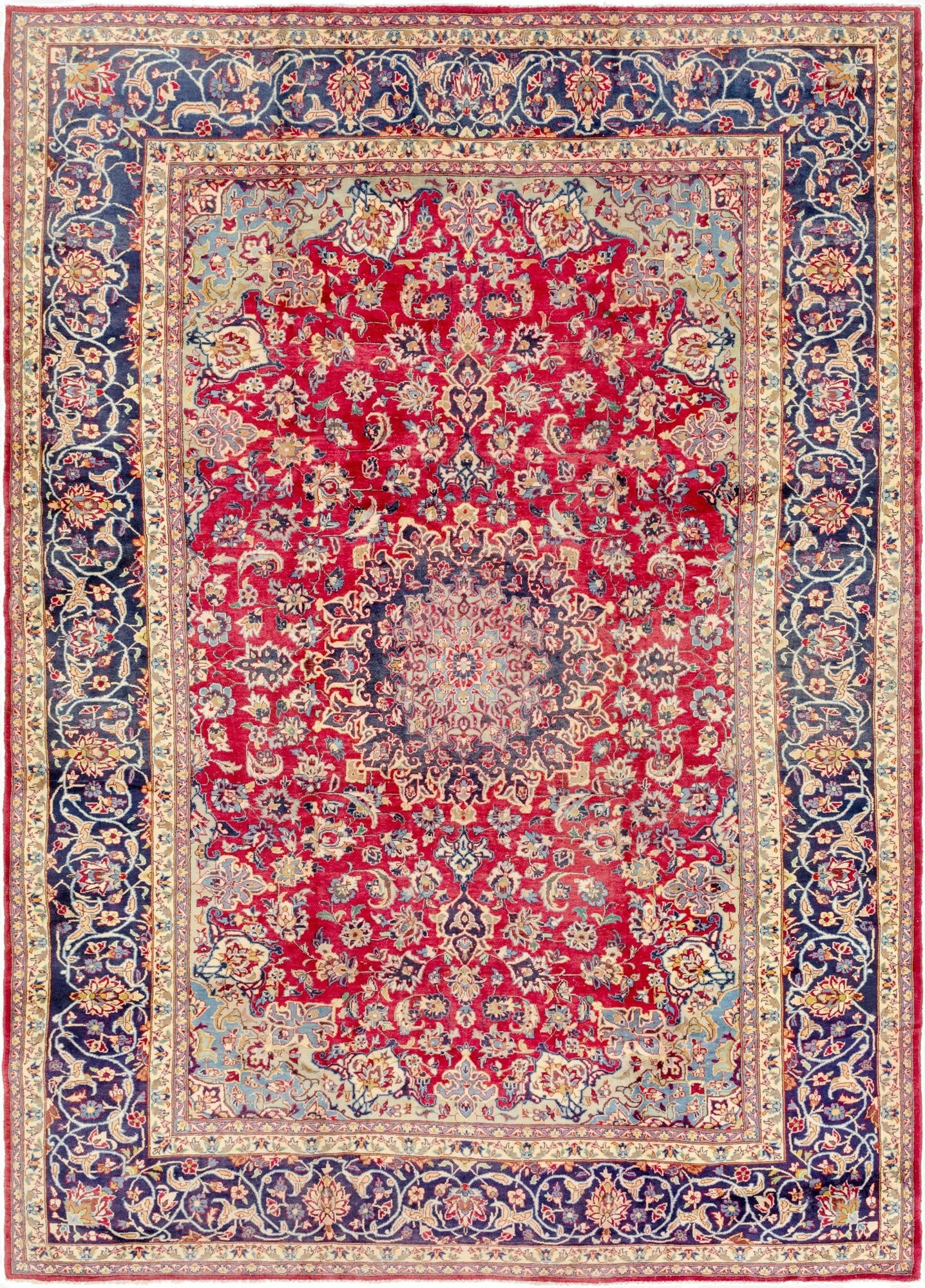 9' 8 x 13' 9  Hand Knotted Isfahan Persian Wool Rug