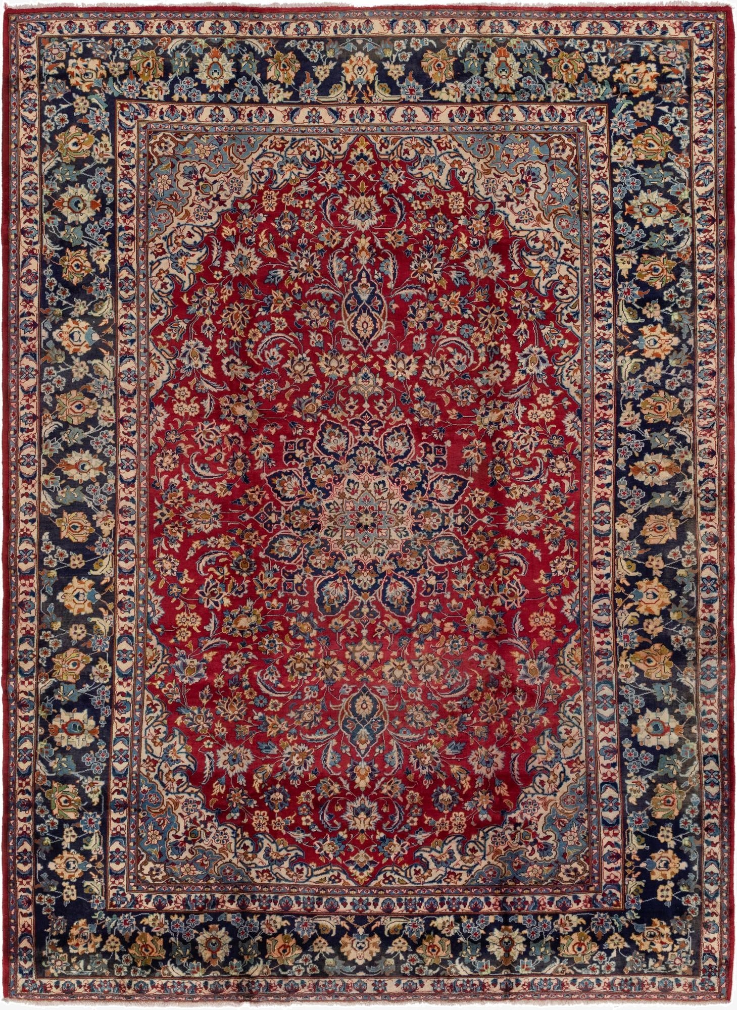 9' 10 x 13' 8  Hand Knotted Isfahan Persian Wool Rug