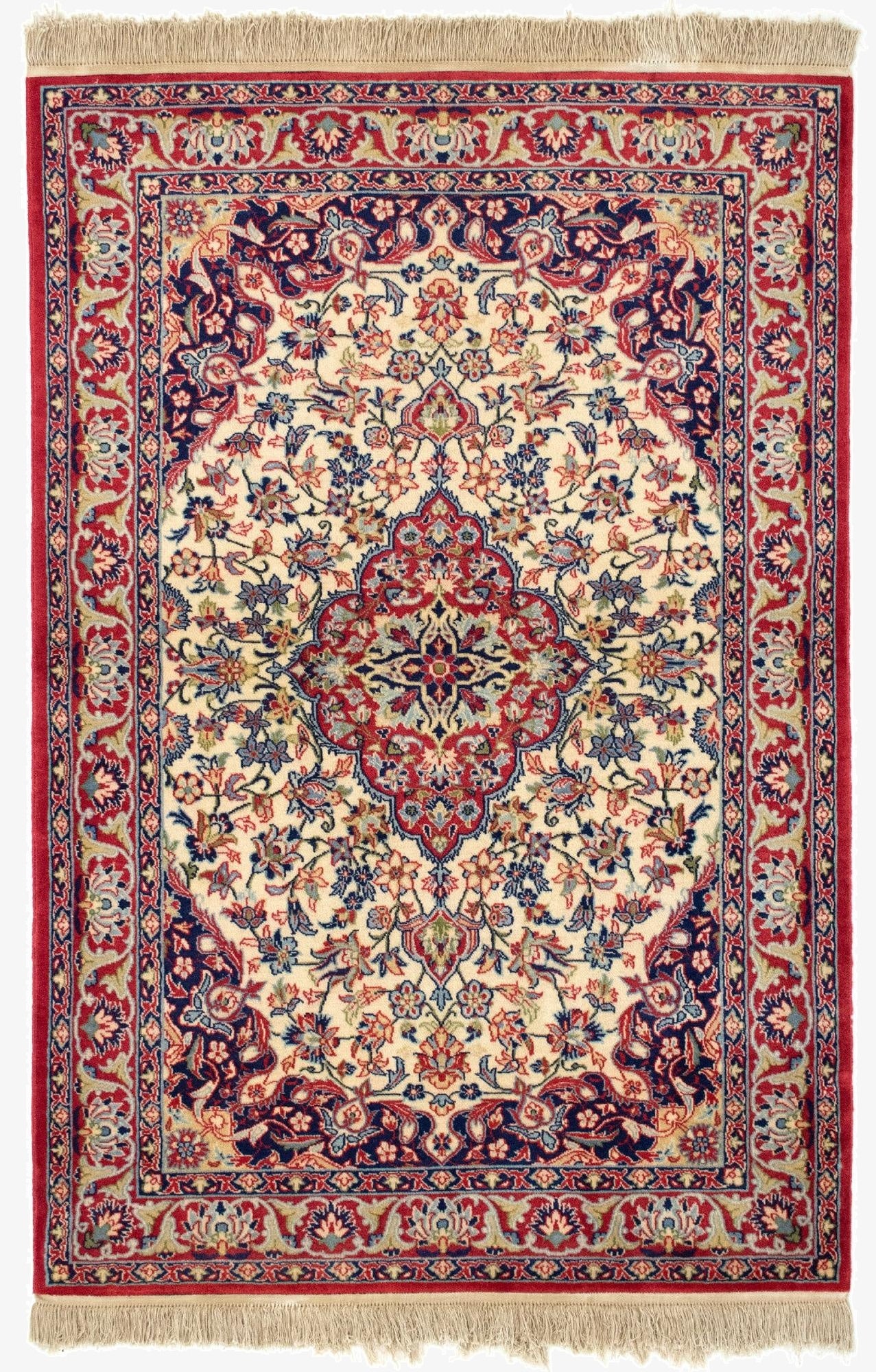 3' 5 x 5' 2  Hand Knotted Isfahan Persian Rug