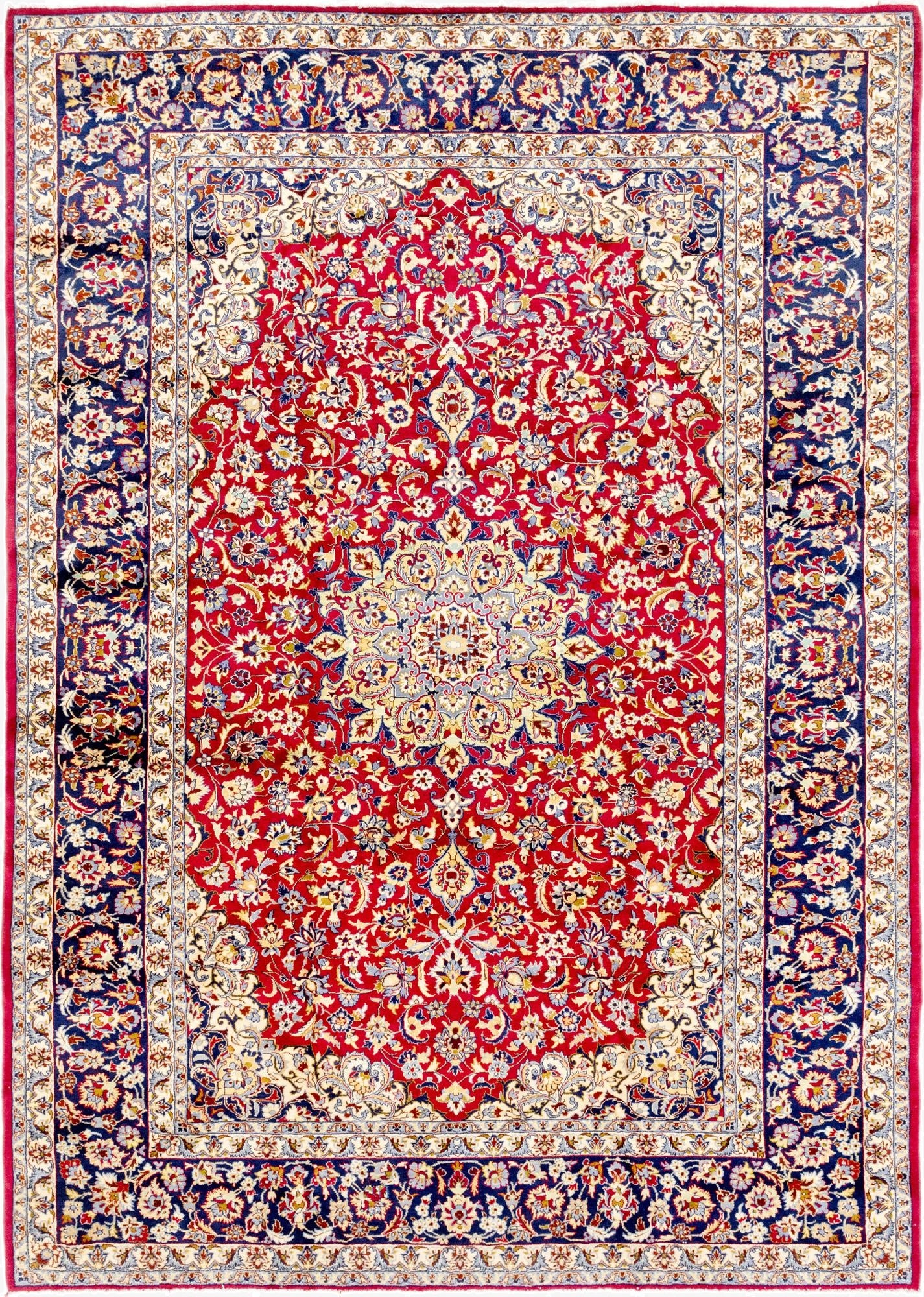 9' 8 x 13' 9  Hand Knotted Isfahan Persian Wool Rug