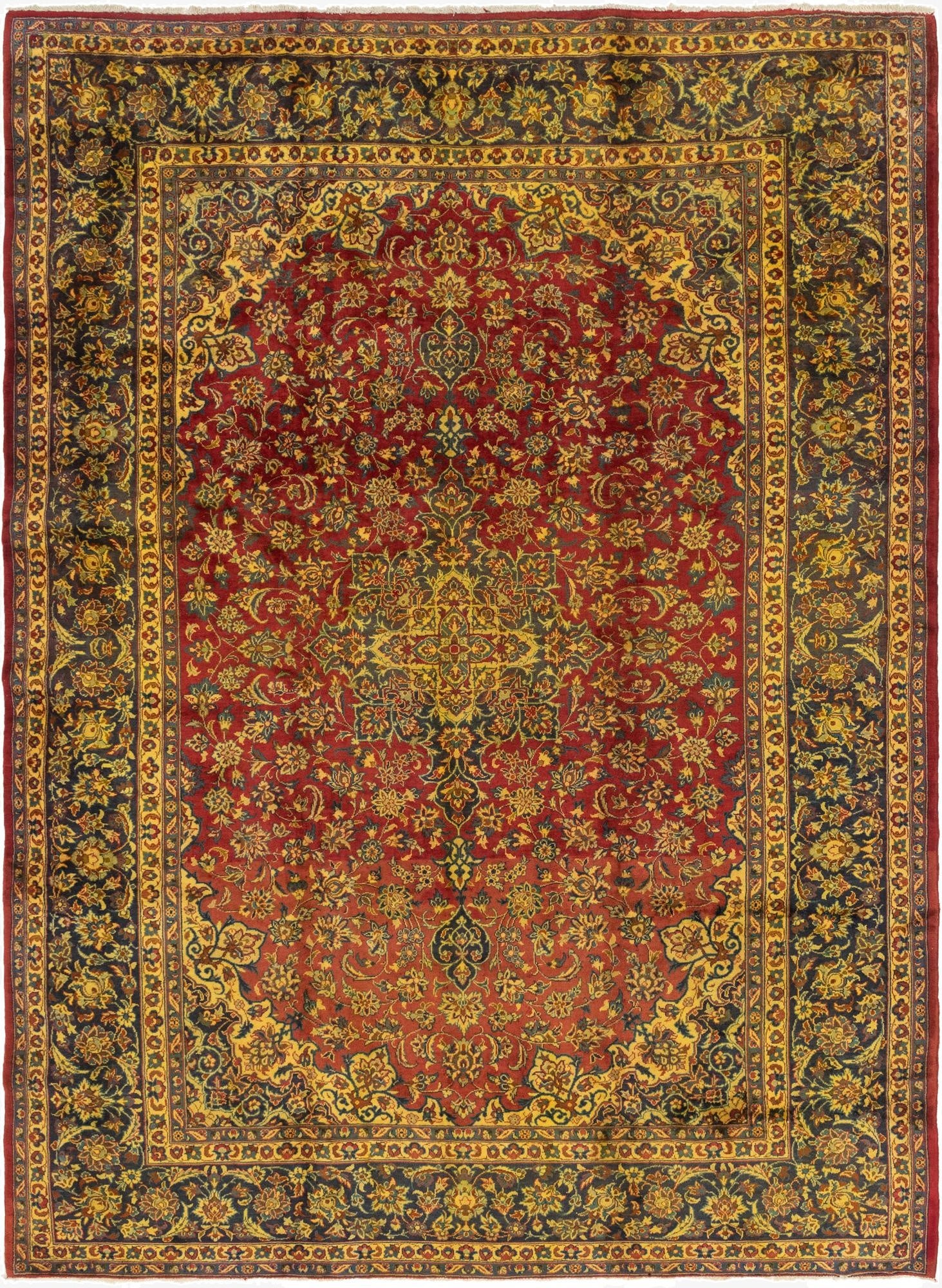 9' 7 x 13' 3  Hand Knotted Isfahan Persian Wool Rug