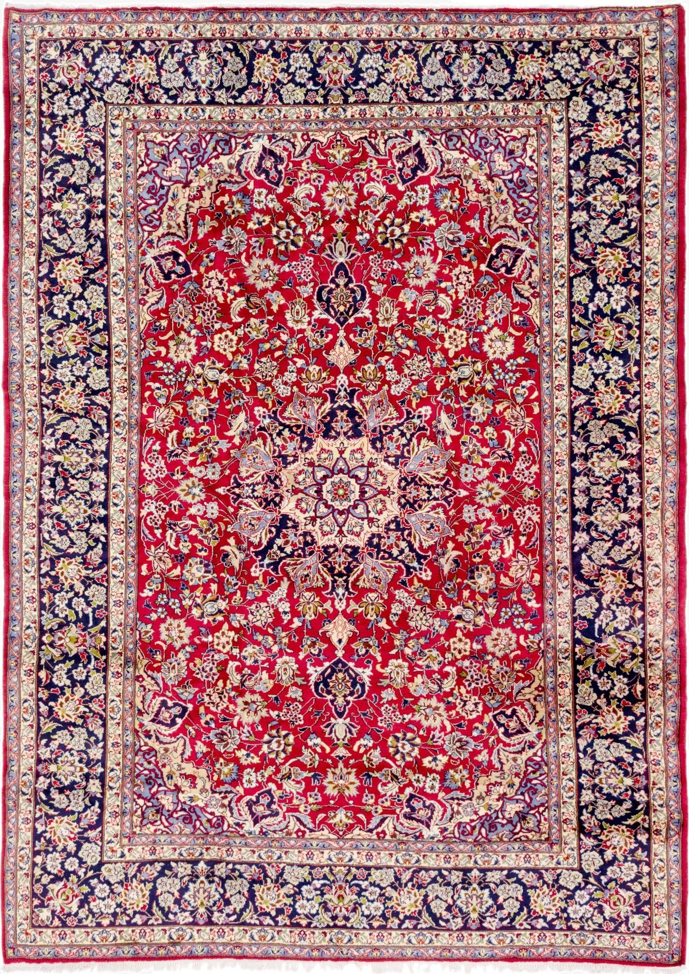 9' 8 x 13' 4  Hand Knotted Isfahan Persian Wool Rug