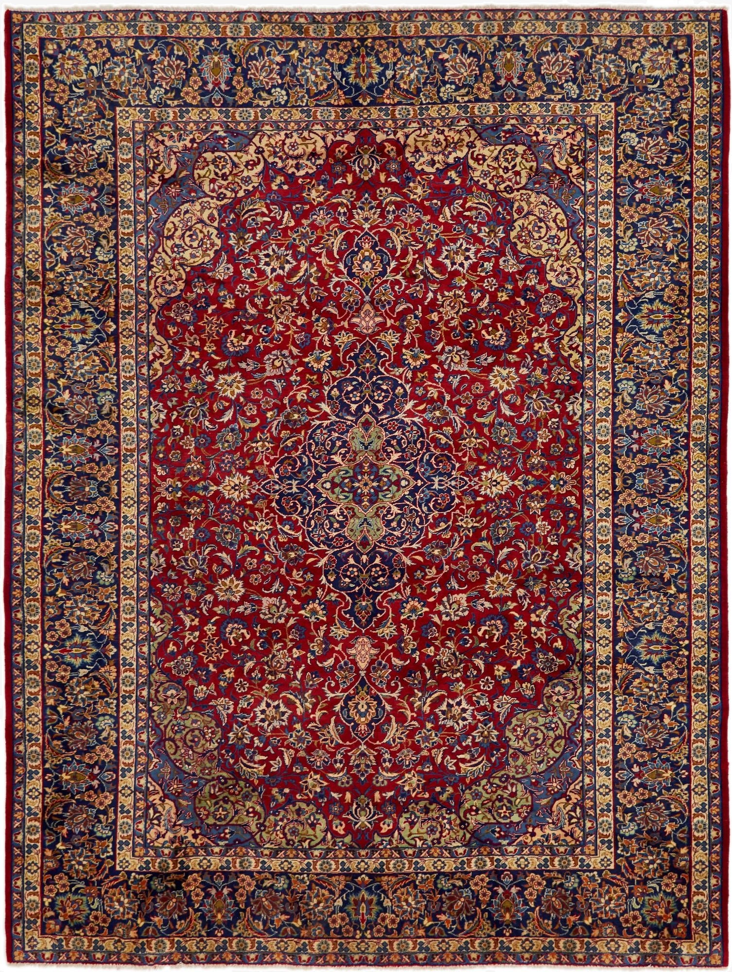 9' 8 x 12' 10  Hand Knotted Isfahan Persian Wool Rug