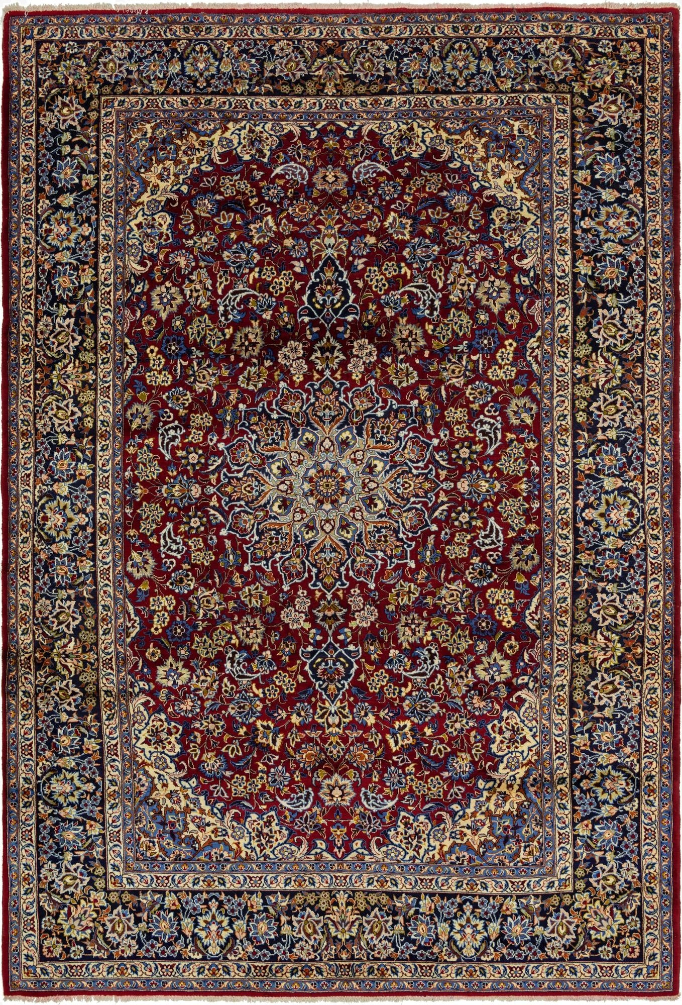 9' 8 x 14' 3  Hand Knotted Isfahan Persian Wool Rug
