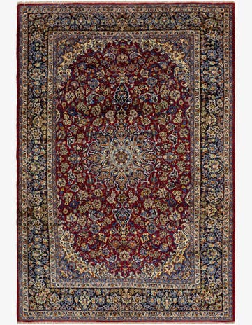 9' 8 x 14' 3 Hand Knotted Isfahan Persian Wool Rug