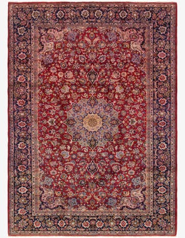 9' 6 x 13' 3 Hand Knotted Isfahan Persian Wool Rug