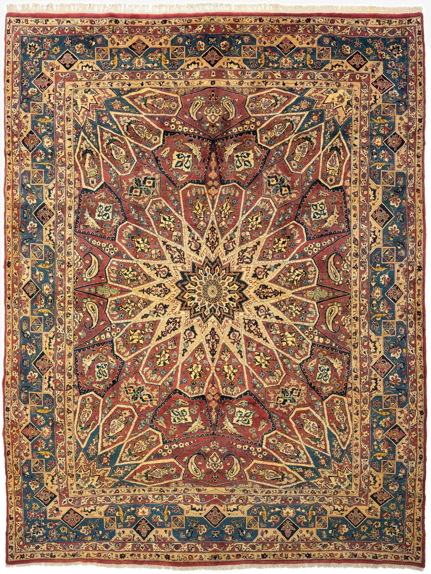9' 10 x 12' 10  Hand Knotted Isfahan Persian Wool Rug