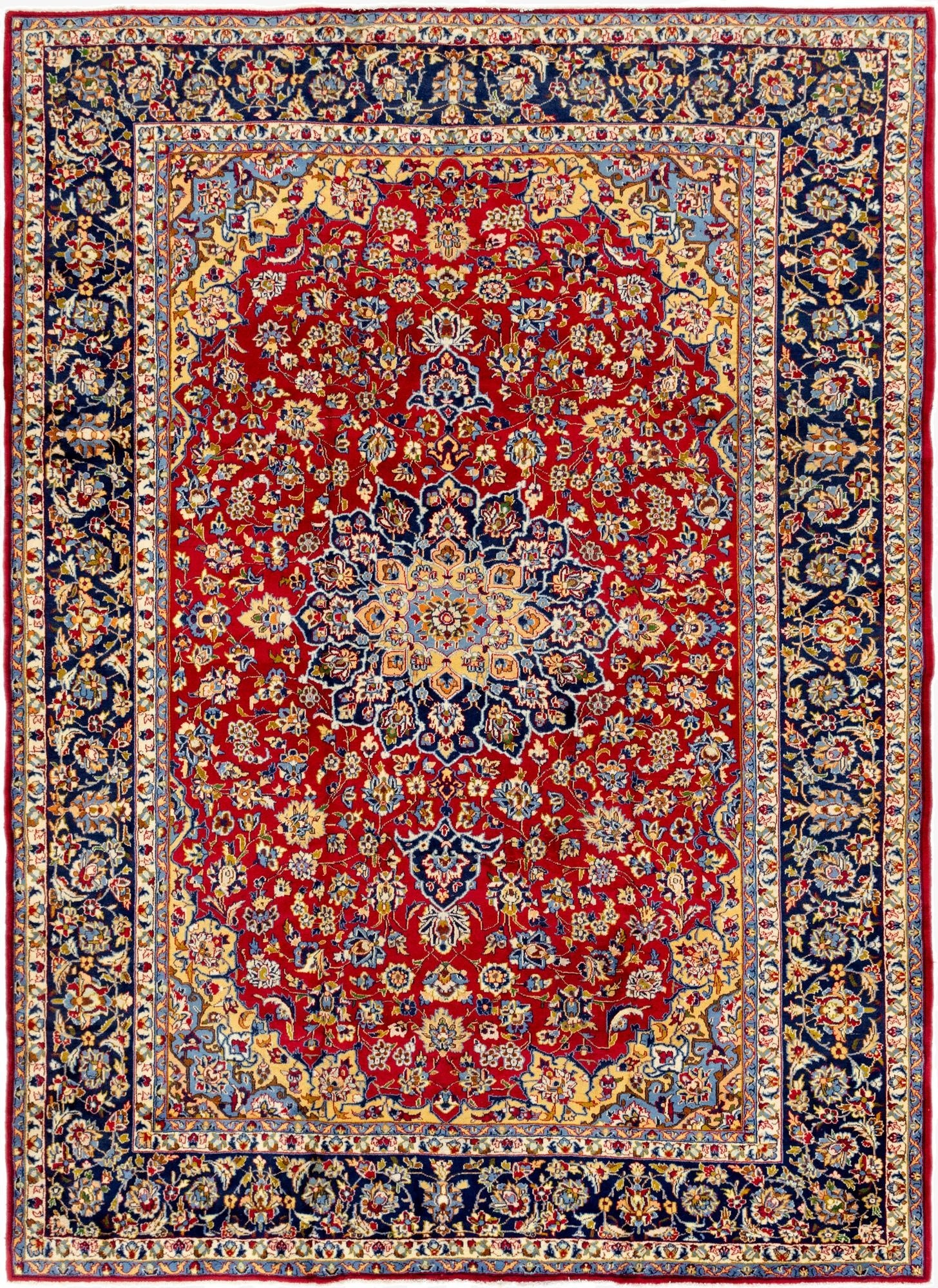 9' 8 x 13' 4  Hand Knotted Isfahan Persian Wool Rug