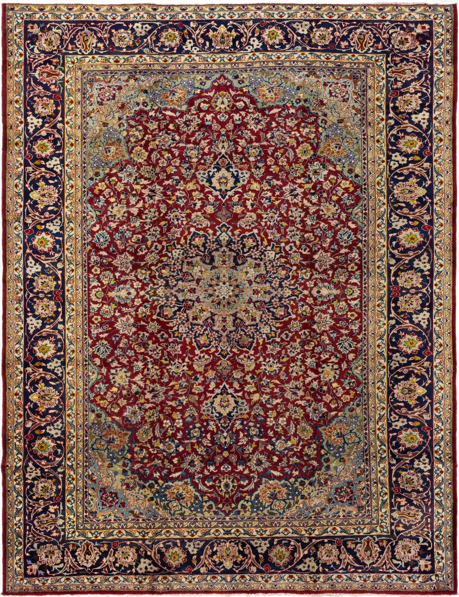 9' 11 x 13' 3  Hand Knotted Isfahan Persian Wool Rug