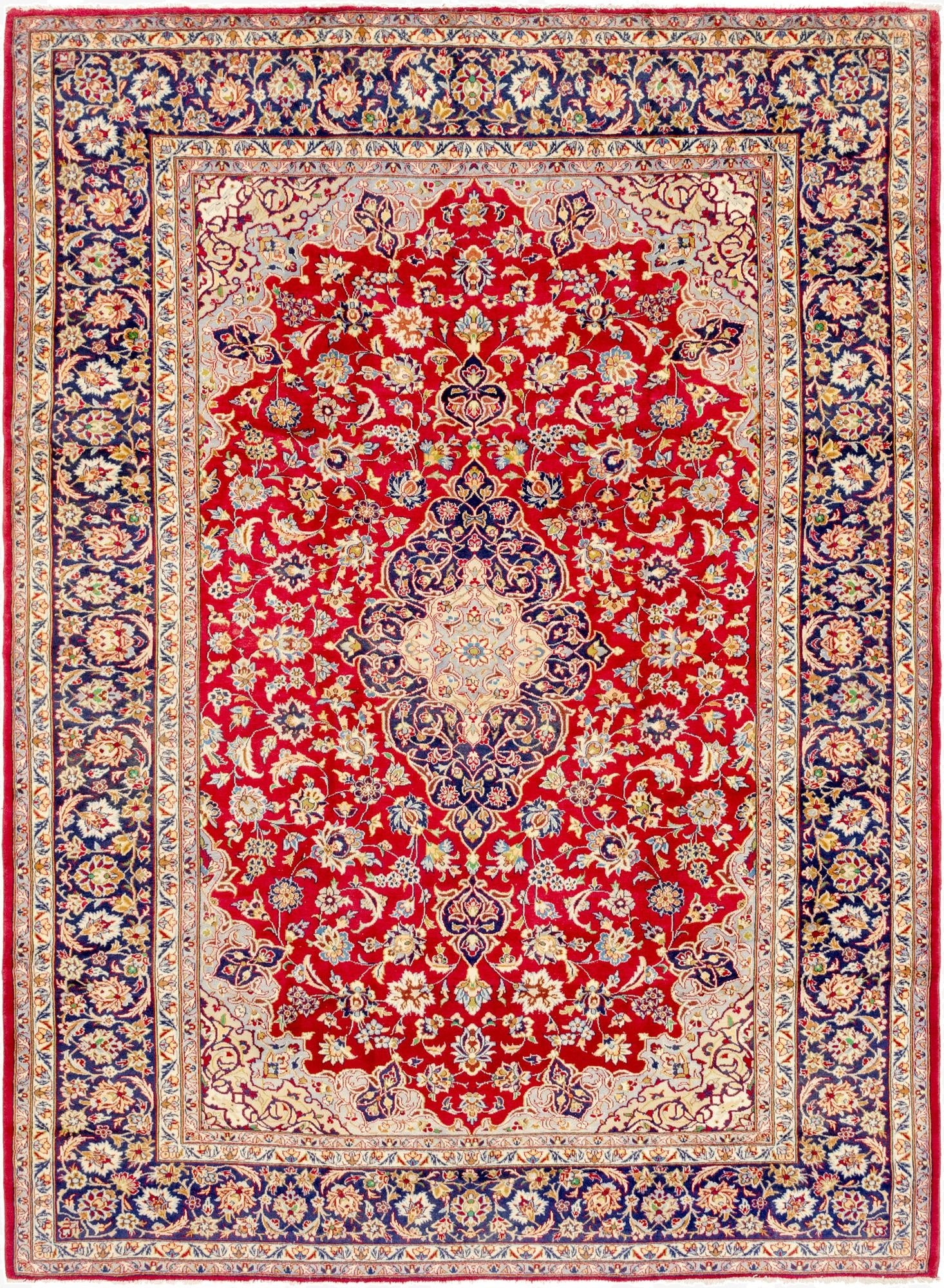 9' 9 x 13' 4  Hand Knotted Isfahan Persian Wool Rug