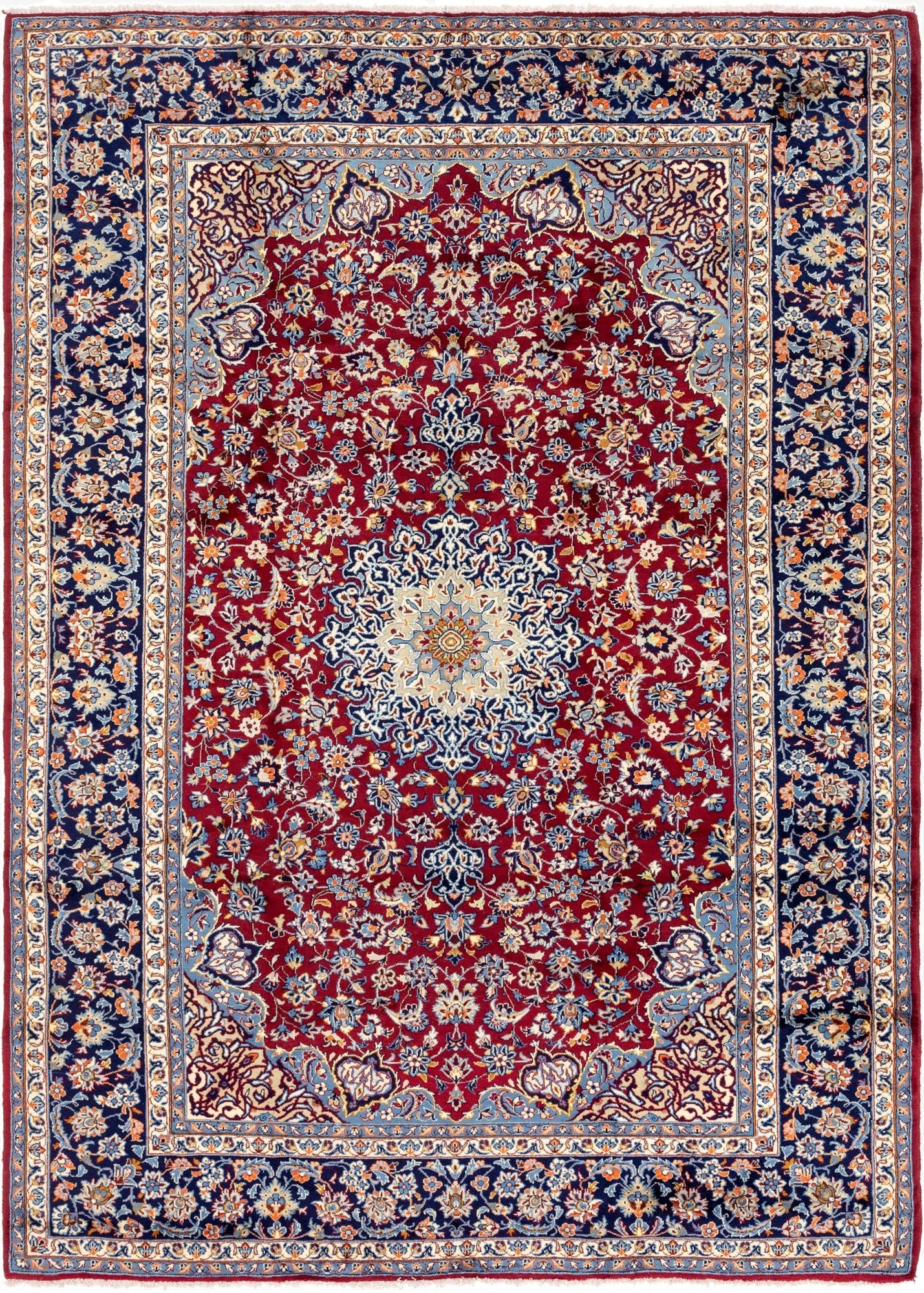 9' 8 x 13' 5  Hand Knotted Isfahan Persian Wool Rug