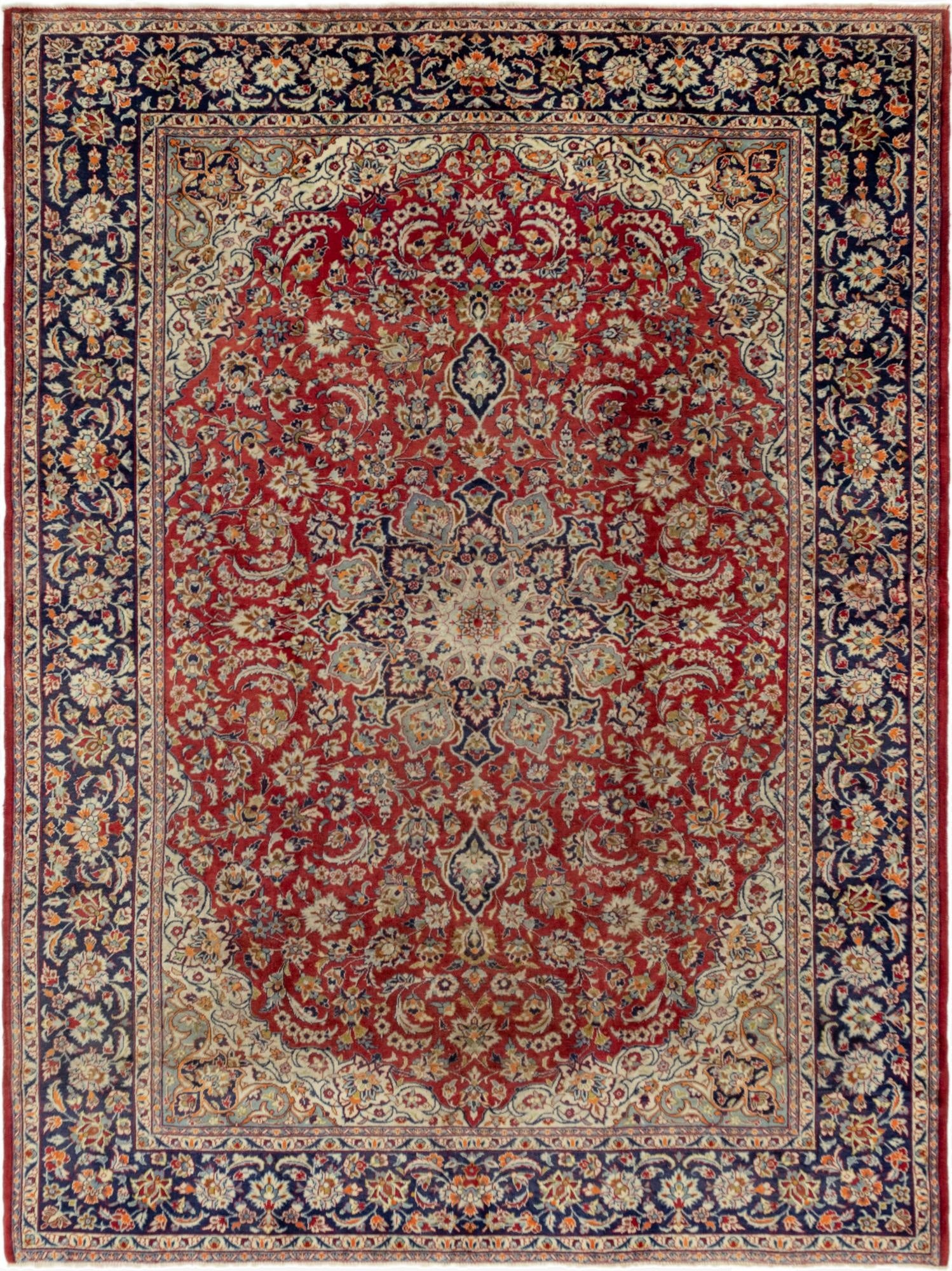 9' 10 x 13' 3  Hand Knotted Isfahan Persian Wool Rug