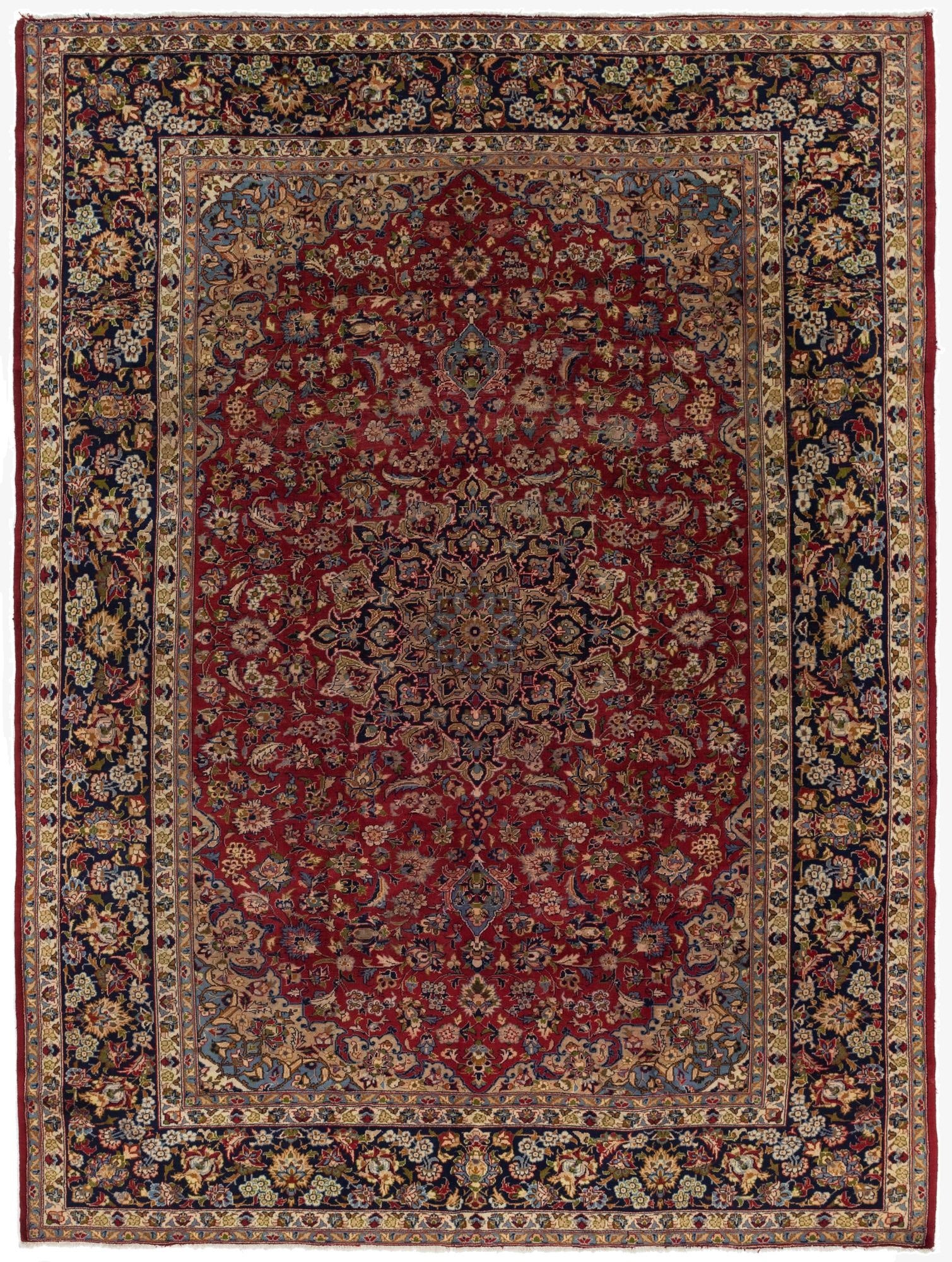 9' 10 x 13' 2  Hand Knotted Isfahan Persian Wool Rug