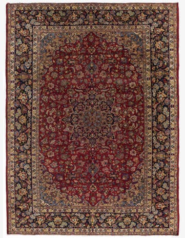 9' 10 x 13' 2 Hand Knotted Isfahan Persian Wool Rug