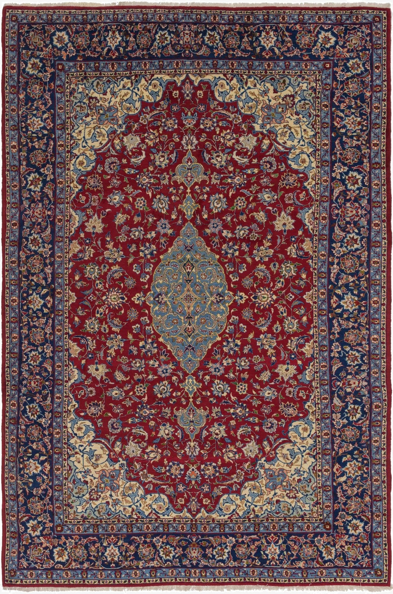 9' 8 x 14' 8  Hand Knotted Isfahan Persian Wool Rug