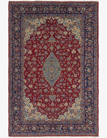 9' 8 x 14' 8 Hand Knotted Isfahan Persian Wool Rug