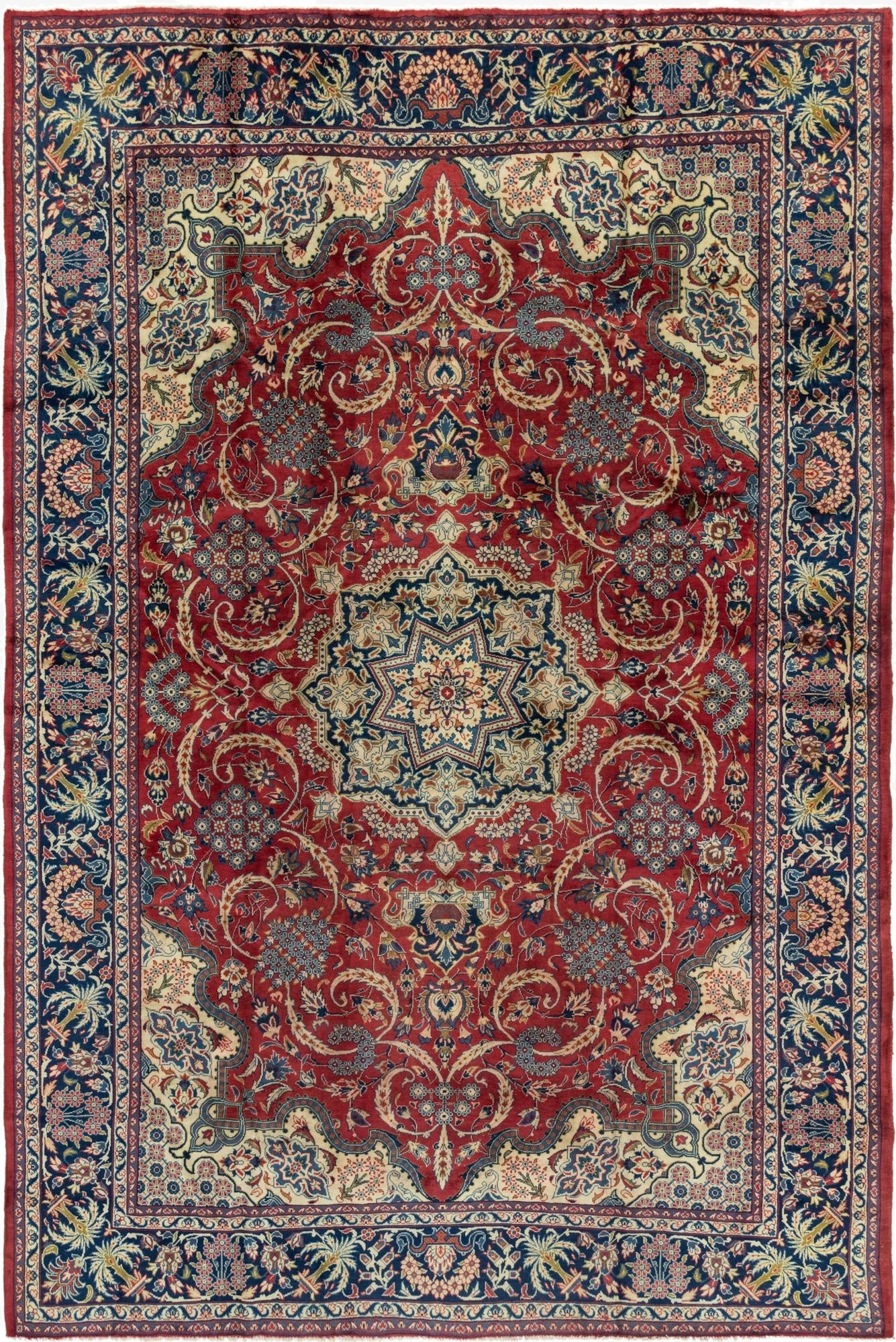  9' x 13' 3  Hand Knotted Isfahan Persian Wool Rug