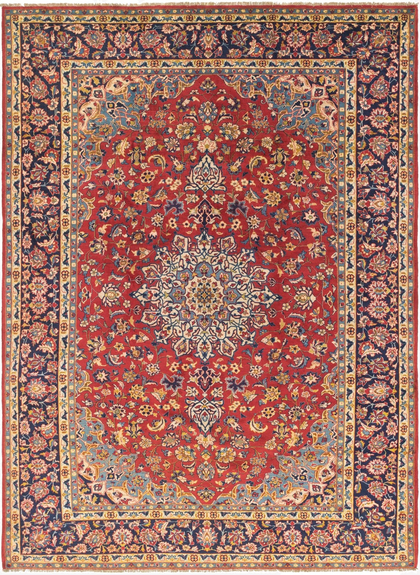 9' 10 x 13' 8  Hand Knotted Isfahan Persian Wool Rug