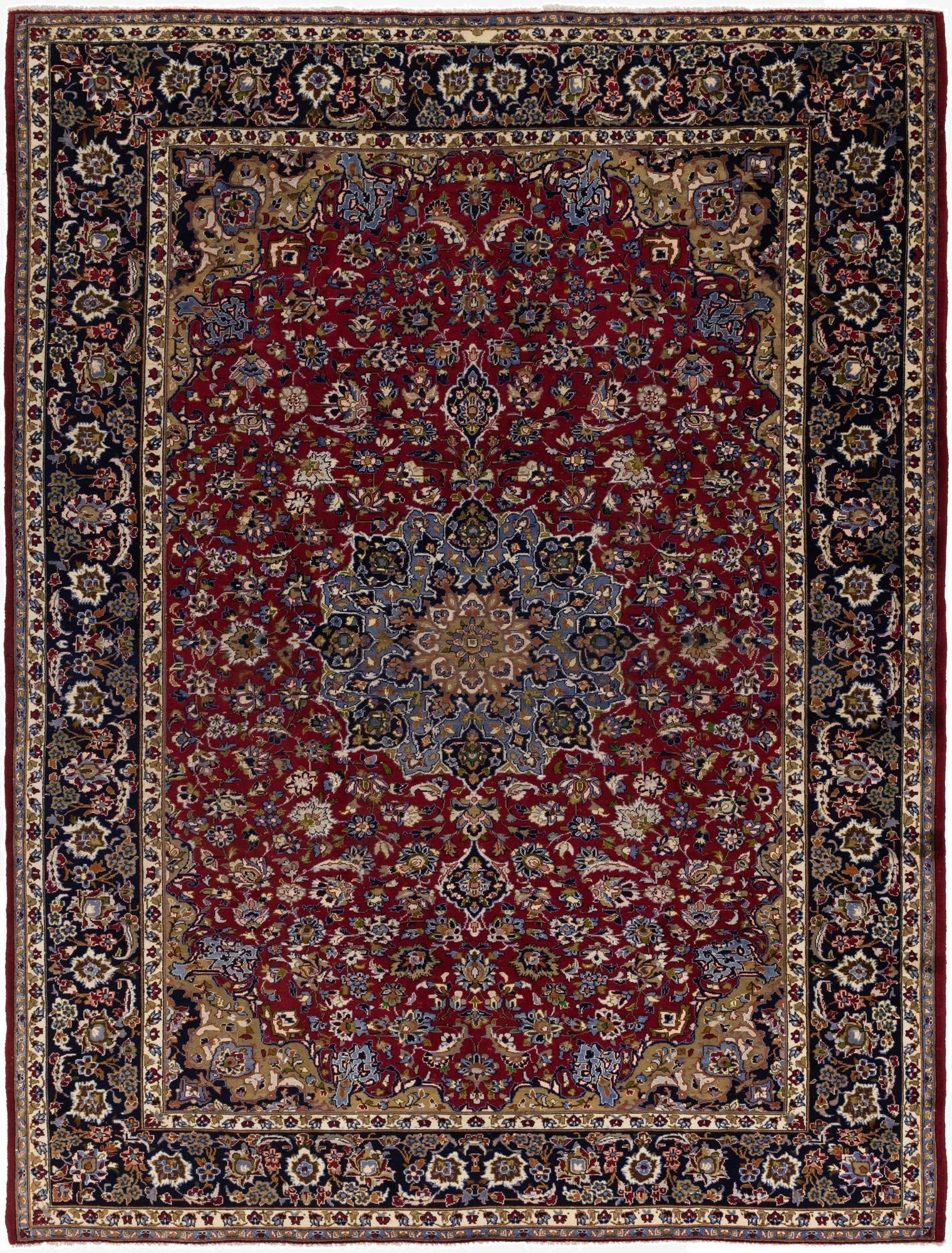 9' 9 x 13'  Hand Knotted Isfahan Persian Wool Rug