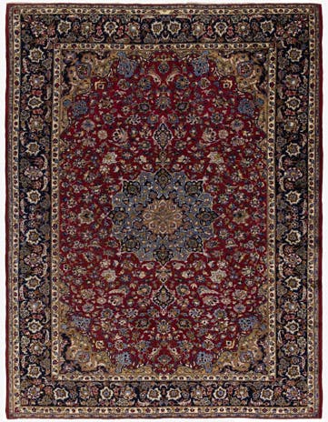 9' 9 x 13' Hand Knotted Isfahan Persian Wool Rug