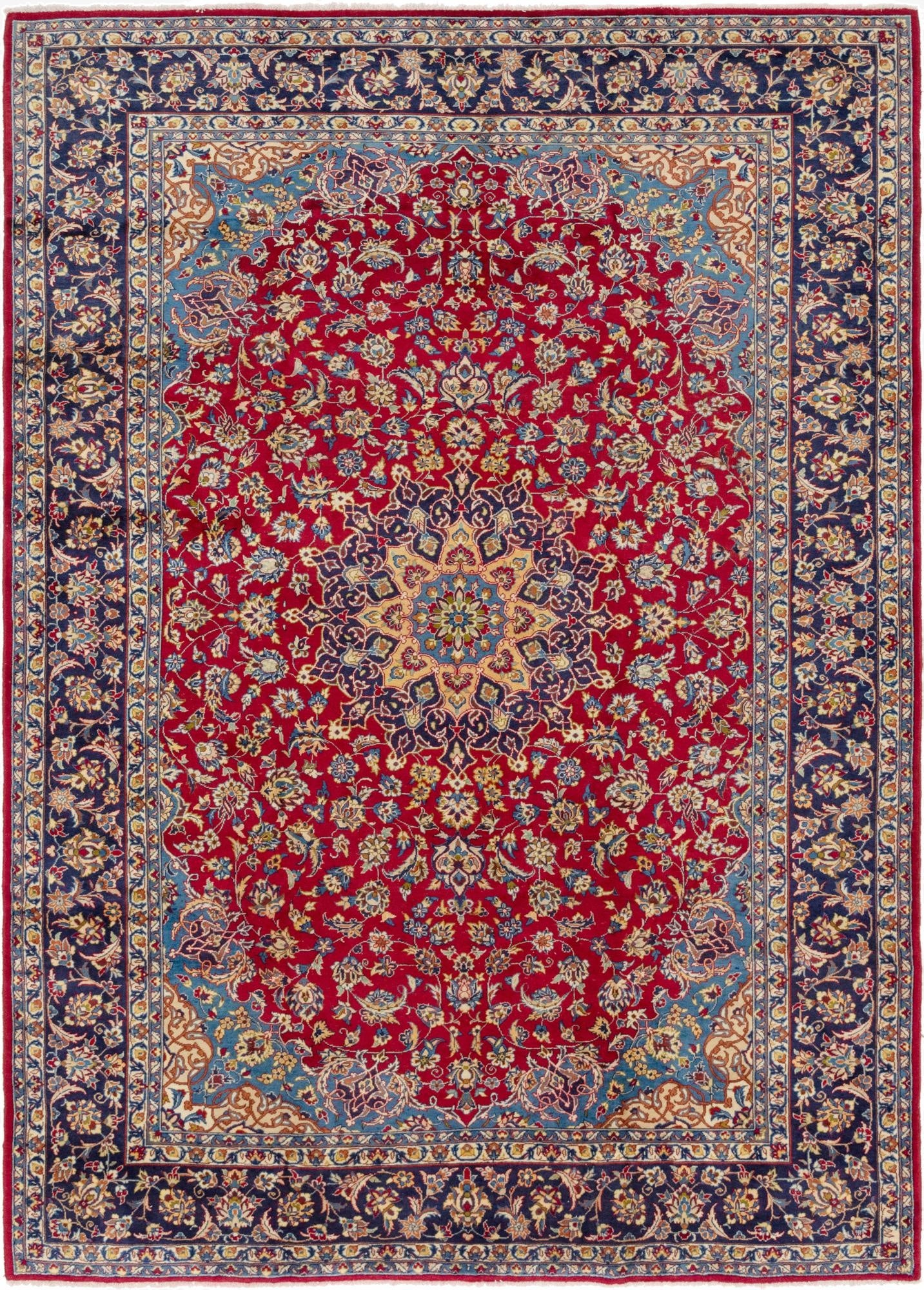 9' 9 x 13' 7  Hand Knotted Isfahan Persian Wool Rug