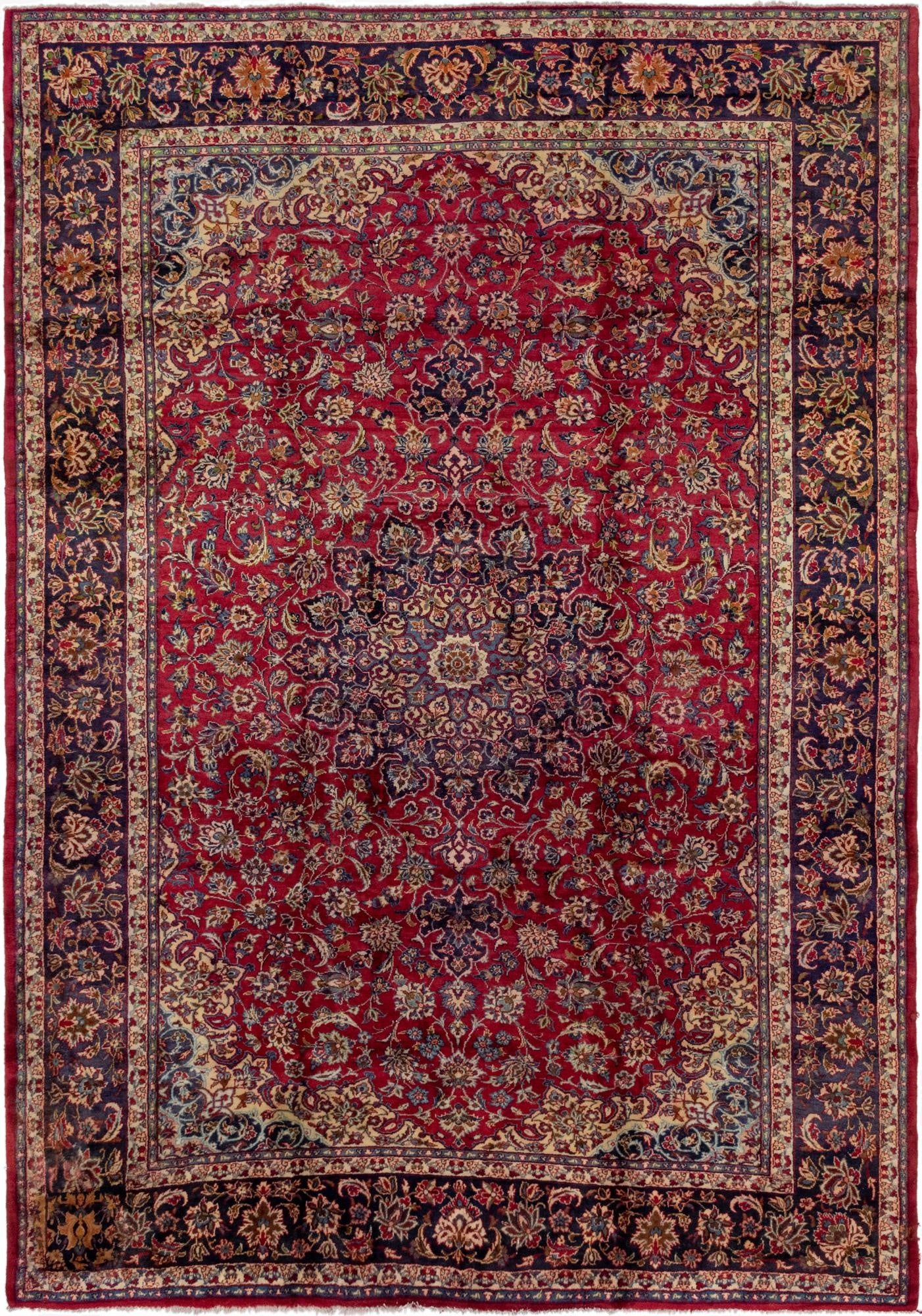 9' 6 x 13' 5  Hand Knotted Isfahan Persian Wool Rug