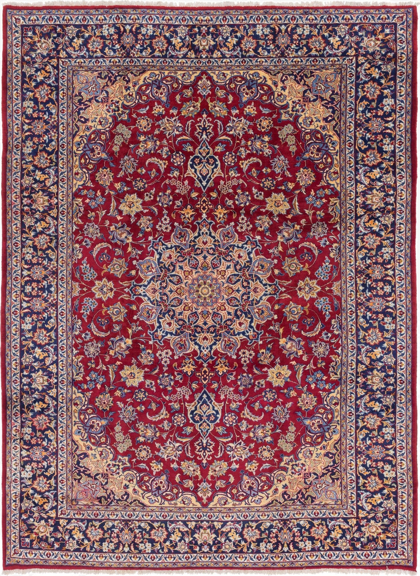  9' 7 x 12' 10  Hand Knotted Isfahan Persian Wool Rug