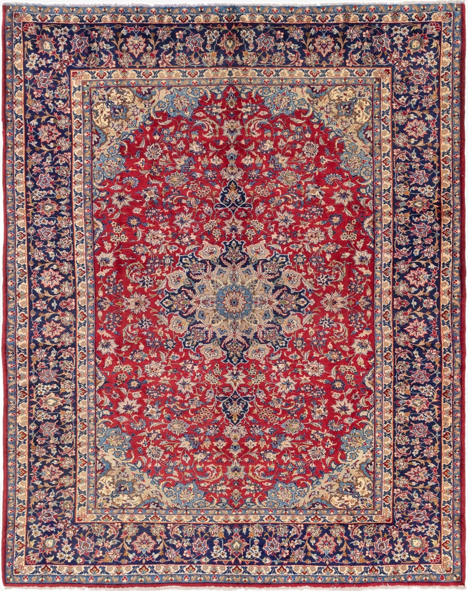 10' x 12' 7  Hand Knotted Isfahan Persian Wool Rug