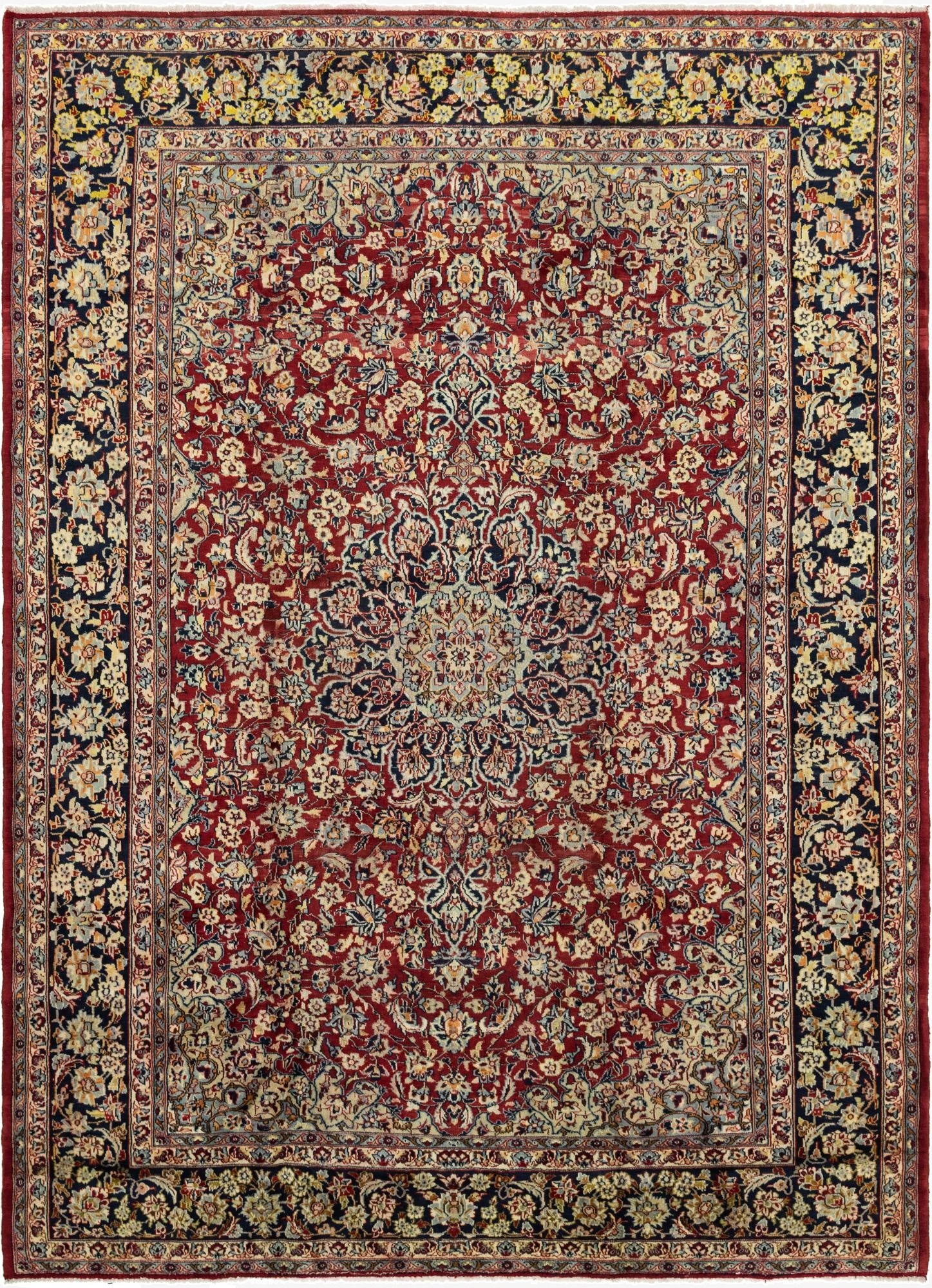9' 9 x 13' 6  Hand Knotted Isfahan Persian Wool Rug