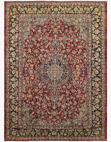 9' 9 x 13' 6 Hand Knotted Isfahan Persian Wool Rug